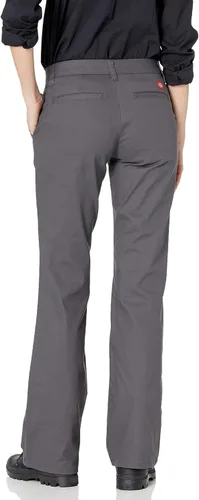Vista 4 de Dickies - Pantalones de mezcla de algodón elástico con parte delantera plana, para mujer