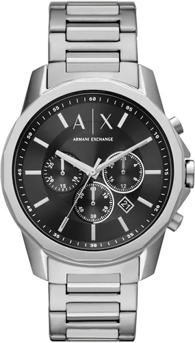 Vista 19 de A X Armani Exchange Reloj de vestir cronógrafo para hombre con correa de acero inoxidable, silicona o cuero