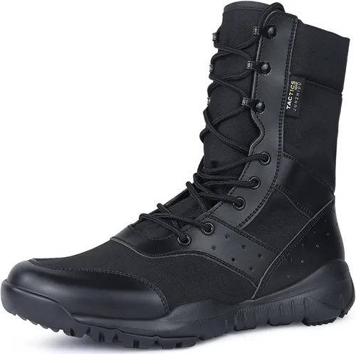 Vista 10 de Botas tácticas para hombre, ligeras, militares, de combate, impermeables, cómodas para el trabajo y la seguridad