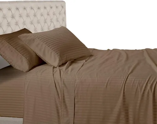 Vista 13 de Royal Hotel - Sábana de cama a rayas, 100% algodón, 600 hilos, bolsillo profundo