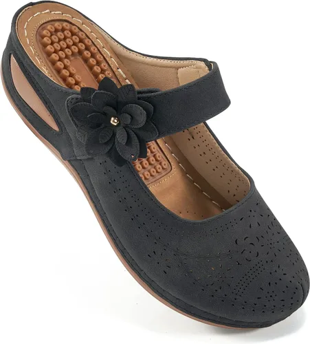 Vista 6 de Alicegana Sandalias elegantes de verano para mujer, con puntera cerrada, estilo casual, sin cordones, con gancho ajustable
