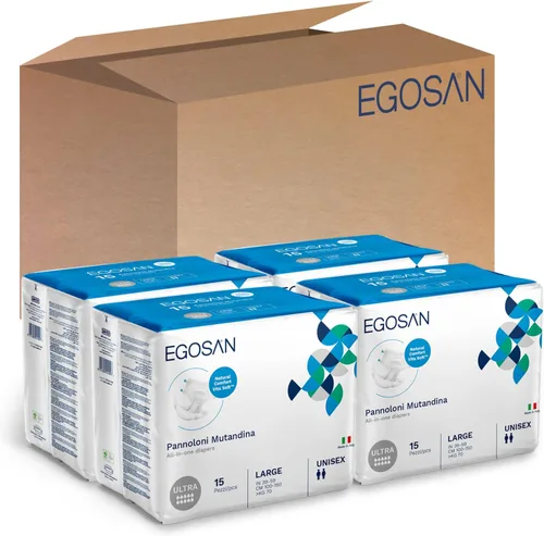 Vista 4 de EGOSAN Ultra Incontinence - Pañal para adultos, máxima absorción y pestañas ajustables para hombres y mujeres (mediano (muestra de 2 unidades)