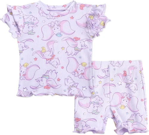 Vista 7 de Disney Conjunto de camiseta acanalada y pantalones cortos de ciclismo para recién nacidos a niños grandes (0-3 meses - 14-16)