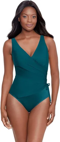 Vista 6 de Miraclesuit Traje de baño de una pieza para mujer Chevron Python ECLAT Soft Cup Tummy Control Azul Blue
