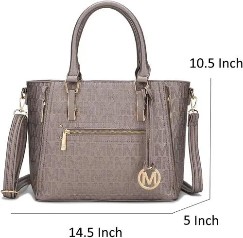 Vista 7 de MKF Collection - Bolso de hombro para mujer de cuero vegano con asa superior, bolso con bolsillo, bolso de mano y cartera de mano de Mia K