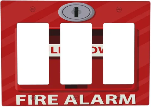 Vista 24 de Cubierta decorativa para interruptor de luz impresa con alarma de incendios, placa de pared decorativa de una sola palanca, placa frontal, 4.50 x
