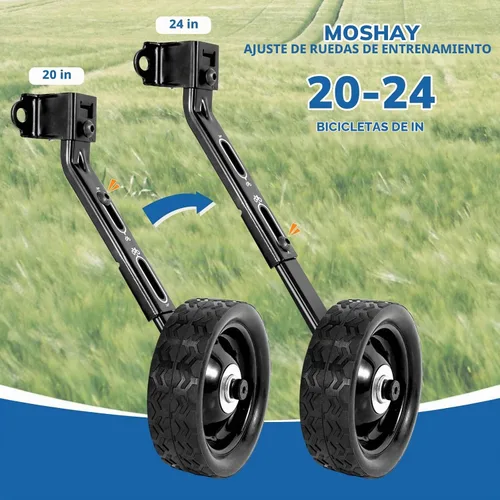Vista 2 de MOSHAY Rueda de entrenamiento para hacer zoom en bicicleta para bicicletas variables de 16, 18, 20, 22, 24 pulgadas