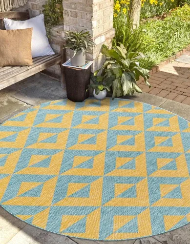 Vista 26 de Unique Loom Jill Zarin Outdoor Collection - Alfombra rectangular (2 pies 2 pulgadas x 3 pies 1 pulgadas, rectangular, beige y marrón)