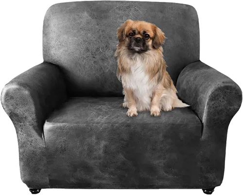 Vista 20 de ANARACHON - Funda elástica para sillón con aspecto de piel, 1 pieza Negro