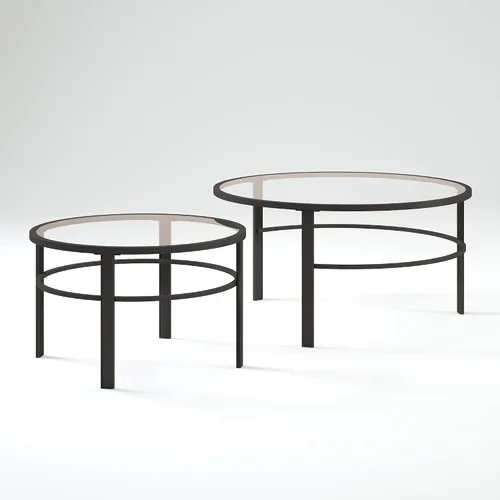 Vista 16 de Henn&Hart Mesa de centro moderna de 36", color negro