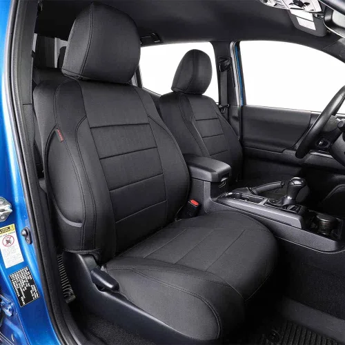 Vista 10 de EKR Fundas para Asientos Silverado de Ajuste Personalizado para (Cabina Doble) 2014 2015 2016 2017 2018 Chevrolet Silverado 1500 & HD 2500/3500