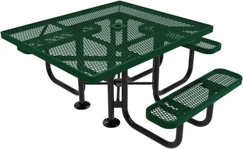 Vista 126 de COATEDOUTDOORFURNITURE Mesa de picnic cuadrada de 46 pulgadas, expandida, color negro