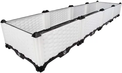 Vista 50 de BAOYOUNI - Juego de jardinera cuadrada para interiores o exteriores, maceta de plástico, caja de cultivo para verduras frescas, hierbas, flores