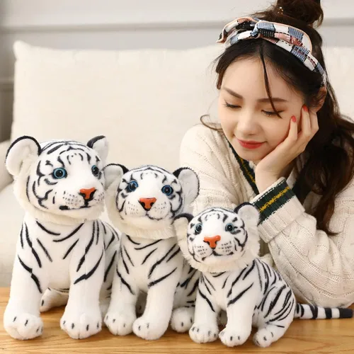 Vista 6 de GUDVES Tiger Tale Toys - Peluche de tigre blanco de 7.8 pulgadas, bonito y realista regalo para niños