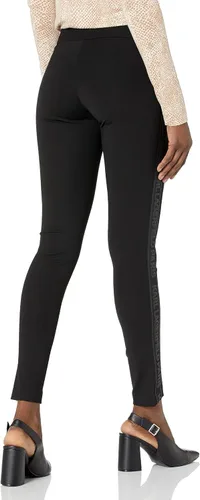 Vista 2 de Karl Lagerfeld Paris Women's Compression Skinny Mid Rise Logo Taping Pant