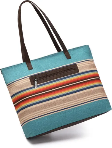 Vista 5 de Montana West Wrangler - Bolso de mano para mujer, de lona, bolso azteca