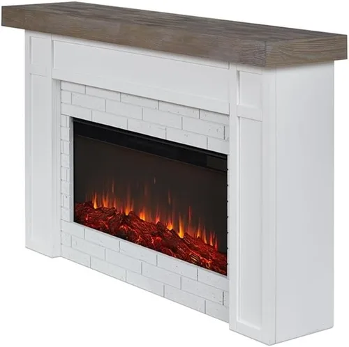 Vista 5 de Real Flame Cravenhall - Chimenea eléctrica de paisaje con repisa para sala de estar o dormitorio, calentador de chimenea reemplazable, efecto