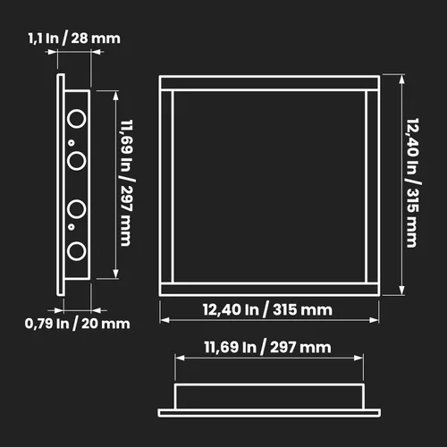 Vista 2 de Repa Market Panel de acceso de pared de 12 x 12 pulgadas para paneles de yeso, placa de plástico ABS antracita para orificios de pared, panel