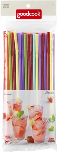 Vista 7 de GoodCook - Pajitas flexibles para uso diario, paquete de 50, multicolor