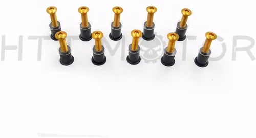 Vista 5 de XKMT-Kit de tornillos redondos dorados para parabrisas compatible con CBR 600rr 1000rr/Suzuk GSXR 600 750 1000/R1 R6 R6s/ Kawasak ZX6R ZX9R ZX10R