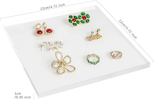 Vista 4 de GemeShou 1 unidad de joyería para fotos expositor de acrílico transparente para anillos aretes pulseras collares accesorios armario exhibición