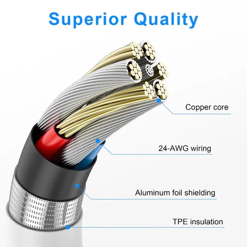 Vista 6 de Paquete de 2 cables de carga para iPhone de 3 pies, cable de carga Lightning, cable certificado Apple para iPhone 14/13/12/11 Pro/X/Xs Max/XR/8