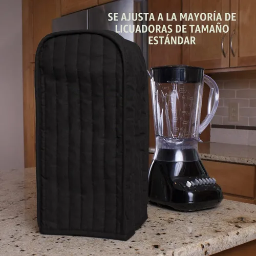Vista 3 de Cubierta acolchada para electrodomésticos de licuadora de color sólido negro