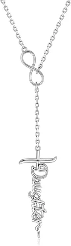 Vista 10 de Sariel Collar con colgante de cruz de fe, esperanza y amor de plata esterlina 925 para mujer, joyería cristiana para cumpleaños, Navidad, Navidad