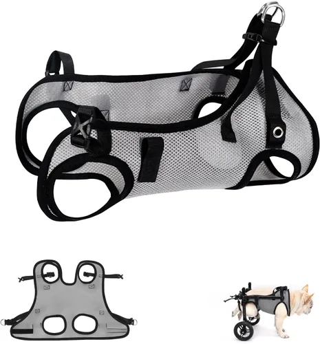 Vista 10 de Silla de ruedas para perros para patas traseras, carrito de ruedas ligero para perros con patas traseras para discapacitados, ajustable