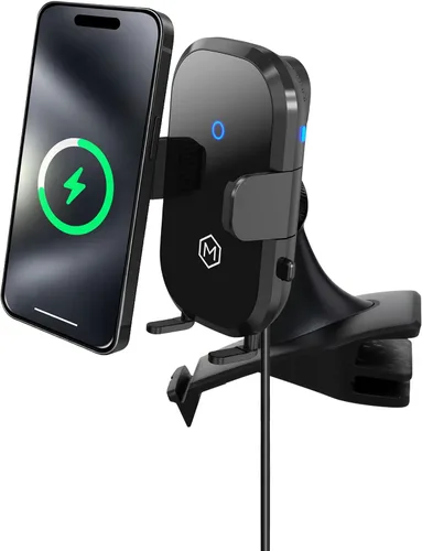 Vista 10 de Auto Scan - Cargador de coche inalámbrico rápido con ventosa ajustable multiángulo, carga inalámbrica de 15 W, escaneo automático, agarre ajustable