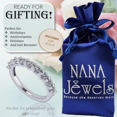 Vista 6 de NANA Jewels Anillos de boda de diamantes de imitación de 1.00 quilates, alianza de aniversario, conjuntos de boda para mujeres en plata, 10K o 14K