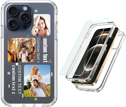 Vista 16 de Funda resistente personalizada para Apple iPhone 15, 14, 13, 12, 11 Pro Max Plus Mini XR X XS 8 7 SE [protector de pantalla de vidrio templado]