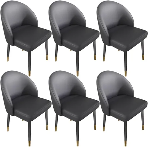Vista 27 de YVYKFZD Juego de sillas de comedor, silla de comedor de cuero con respaldo curvo, sillas de cocina sin brazos, silla auxiliar tapizada cómoda