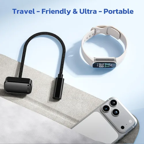 Vista 7 de RUXELY Adaptador de cable de carga USB C a Fitbit Charge 6/Charge 5/Luxe, cable de carga portátil tipo C de repuesto para reloj inteligente Fitbit