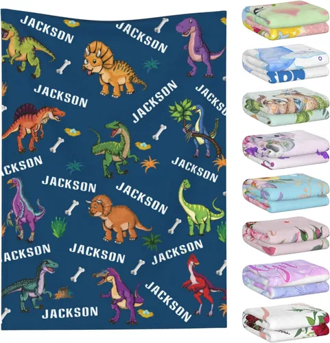 Vista 33 de Manta personalizada con nombre para niños y adultos, mantas personalizadas para niñas y niños, manta de franela personalizada con nombre