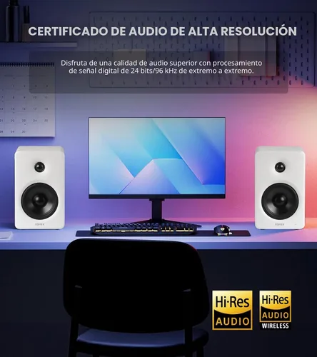 Vista 3 de Edifier Altavoces de computadora M90, altavoces de escritorio RMS de 100 W Blanco