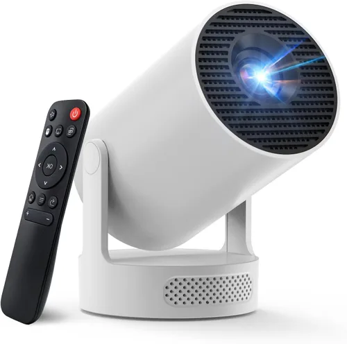 Vista 10 de Mini proyector, proyector portátil 4K ayuda 1080P y altavoz de 5W Redonda