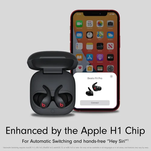 Vista 5 de Beats Fit Pro Auriculares Inalámbricos Verdaderos Bluetooth con Cancelación de Ruido Intrauditivos - Negro (Renovado)