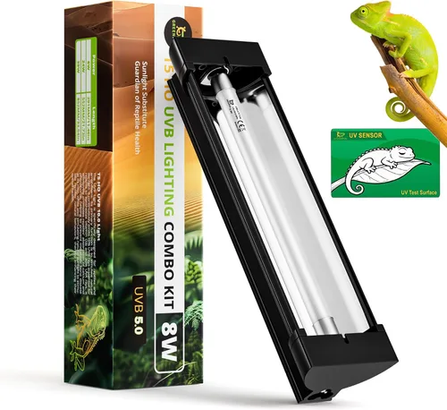 Vista 11 de T5 10.0 UVB Kit combinado de lámpara de reptil 24W 22", con tarjeta