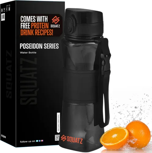 Vista 16 de SQUATZ Poseidon Series - Botella de agua deportiva de 78 onzas – Botella de agua deportiva de gran volumen de boca ancha para gimnasio, con hebilla