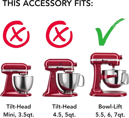 Vista 2 de KitchenAid Batidor de repostería para batidoras amasadoras de pie con tazón elevable - KSMPB7SS