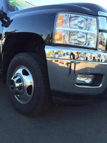 Vista 8 de Simulador de una rueda de A+ 17", de acero inoxidable, juego para 2011 Current GM/Chevy 3500HD