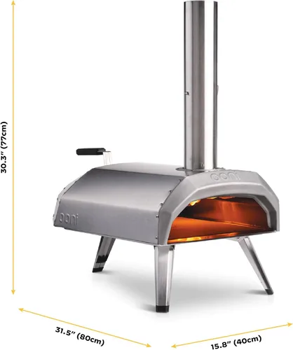 Vista 10 de Ooni Karu 12 - Horno de pizza al aire libre multi-combustible – Pizzas de 30 cm en 60 segundos - Horno de pizza portátil de leña y gas con piedra