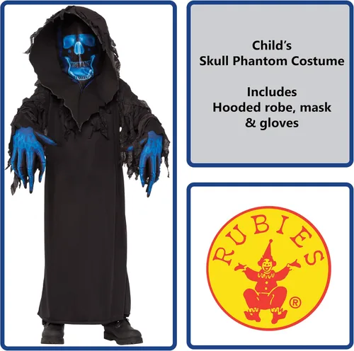 Vista 2 de Rubies Disfraz de calavera fantasma para niños talla L