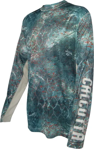 Vista 3 de Calcutta Mens Long Sleeve Performance Shirt Mossy Oak Cloud Bank Active Outdoor Apparel