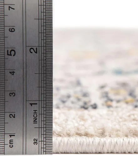 Vista 4 de Unique Loom Lola Collection - Alfombra de área Vivacious (2 pies 2 pulgadas x 3 pies 1 pulgada, rectangular, marfil/azul)