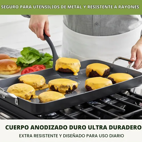 Vista 7 de GreenPan Valencia Pro - Sartén antiadherente de cerámica de doble quemador