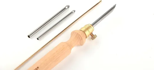 Vista 5 de Nurge Kit de agujas perforadoras de alta calidad, tubos de metal de 0.16 a 0.18 pulgadas y mango de madera para principiantes adultos, herramientas