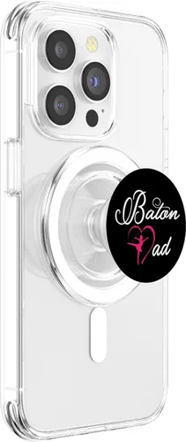 Vista 3 de Baton Dad Heart majorette dance twirling recitals PopSockets MagSafe PopGrip for iPhone