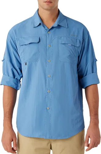 Vista 28 de NAVISKIN Camisas de pesca con protección solar UPF 50+ de manga larga para hombre, PFG para senderismo, viajes, campamento
